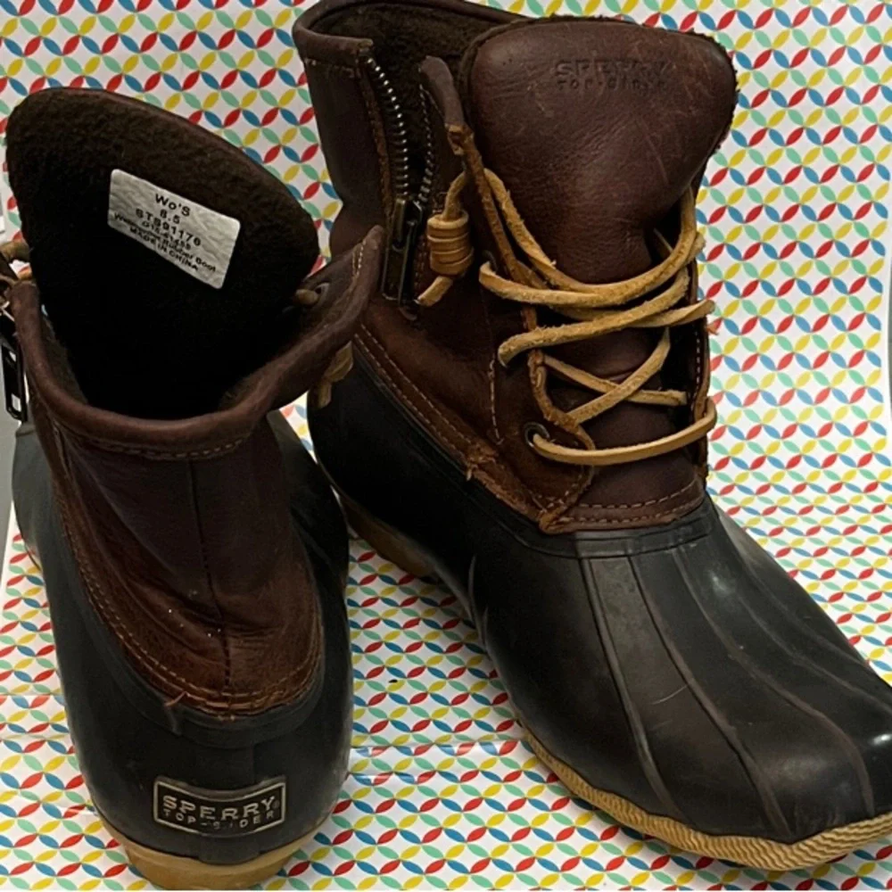 Sperry Brown and Black Duck Boots - Picture 6 of 12